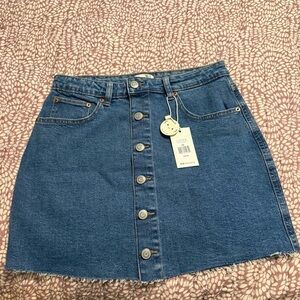 Dex Denim Button-Front Skirt 29